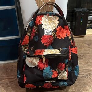 Herschel Supply Company Women's Backpack - Black with Floral Design